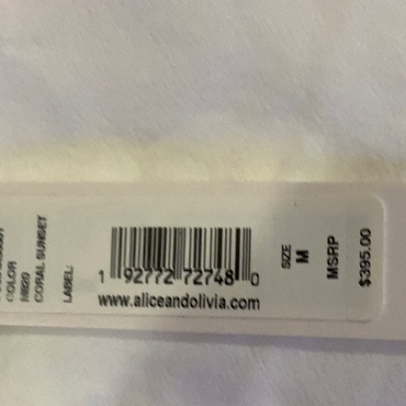 Alice + Olivia Coral Camisole Dress with Lace Trim. - Picture 6 of 6